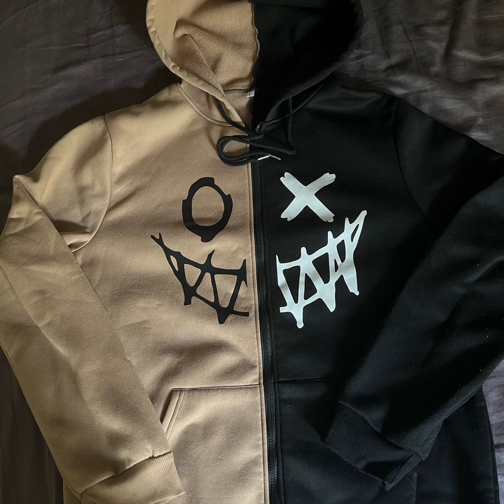 Two-Tone Graphic Hoodie